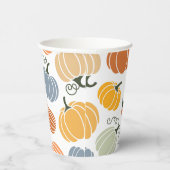 Kleurrijke herfst pompoenen patroon papieren bekers (Rechts)