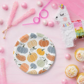 Kleurrijke herfst pompoenen patroon papieren bordje (Feest)