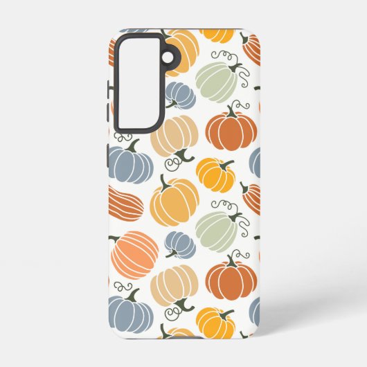Kleurrijke herfst pompoenen patroon samsung galaxy hoesje (Achterkant)
