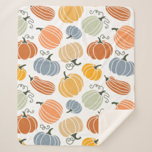 Kleurrijke herfst pompoenen patroon sherpa deken