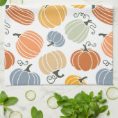 Kleurrijke herfst pompoenen patroon theedoek (Gevouwen)