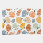 Kleurrijke herfst pompoenen patroon theedoek (Horizontaal)