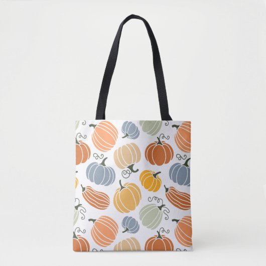 Kleurrijke herfst pompoenen patroon tote bag (Voorkant)