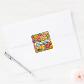 Kleurrijke Herfst produceren Happy Thanksgiving Vierkante Sticker (Envelop)