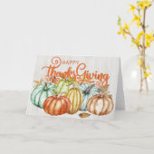  kleurrijke Herfst Pumpkins Happy Thanksgiving Kaart (Gele Bloem)