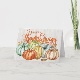 kleurrijke Herfst Pumpkins Happy Thanksgiving Kaart