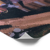 Kleurrijke herfst rivier, landschap schilderen. poster (Hoek)