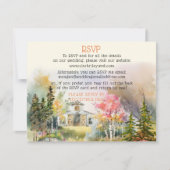 Kleurrijke Herfst Rustieke Witte Schuur Bruiloft R Notitiekaartje (Voorkant)