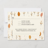 Kleurrijke Herfst Rustieke Witte Schuur Bruiloft R Notitiekaartje (Achterkant)