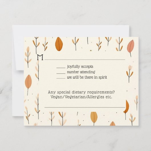 Kleurrijke Herfst Rustieke Witte Schuur Bruiloft R Notitiekaartje (Achterkant)