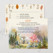 Kleurrijke Herfst Rustieke Witte Schuur Bruiloft R Notitiekaartje (Voorkant / Achterkant)