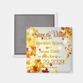 Kleurrijke herfst save-the-date-magneetjes met bla magneet (Voorkant / Achterkant)