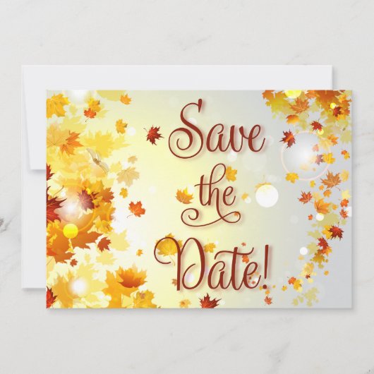 Kleurrijke Herfst Save The Dates Kaarten Herfstbla (Voorkant)