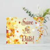 Kleurrijke Herfst Save The Dates Kaarten Herfstbla (Staand voorkant)