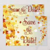 Kleurrijke Herfst Save The Dates Kaarten Herfstbla (Voorkant / Achterkant)