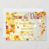 Kleurrijke herfst Save The Dates-kaarten herfstbla Kaart (Achterkant)