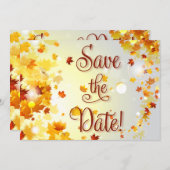 Kleurrijke herfst Save The Dates-kaarten herfstbla Kaart (Voorkant / Achterkant)