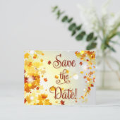 Kleurrijke herfst Save The Dates met herfstbladere Aankondigingskaart (Staand voorkant)