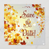 Kleurrijke herfst Save The Dates vierkante kaarten (Voorkant / Achterkant)