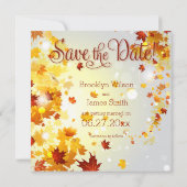 Kleurrijke herfst Save The Dates vierkante kaarten (Achterkant)