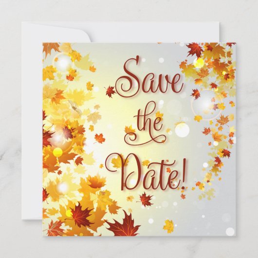 Kleurrijke herfst Save The Dates vierkante kaarten (Voorkant)