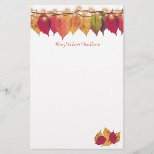 Kleurrijke herfst Seizoensgebonden verliest ongeëv Briefpapier (Voorkant)