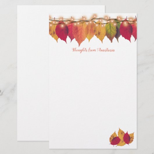 Kleurrijke herfst Seizoensgebonden verliest ongeëv Briefpapier (Voorkant / Achterkant)