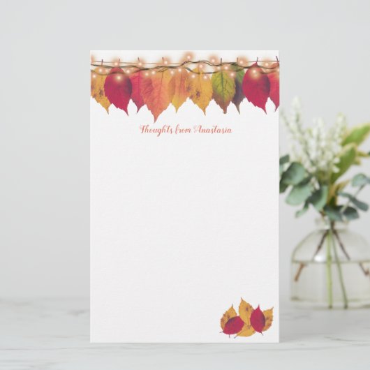 Kleurrijke herfst Seizoensgebonden verliest ongeëv Briefpapier (Staand voorkant)