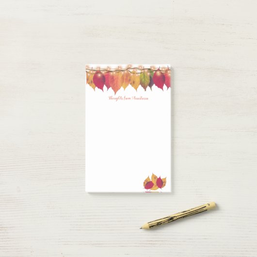 Kleurrijke herfst Seizoensgebonden verliest ongeëv Post-it® Notes (Op bureau)