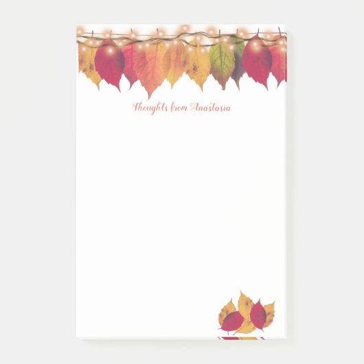 Kleurrijke herfst Seizoensgebonden verliest ongeëv Post-it® Notes (Voorkant)