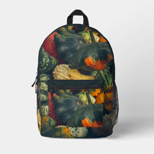 Kleurrijke herfst squash en pompoenen bedrukte rugzak (Voorkant)
