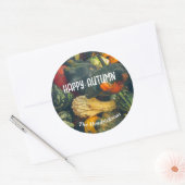 Kleurrijke herfst squash en pompoenen ronde sticker (Envelop)