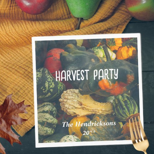 Kleurrijke herfst squash en pompoenen servet