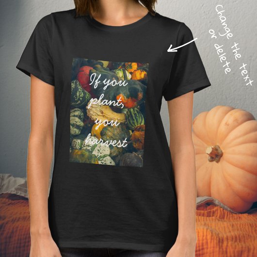 Kleurrijke herfst squash en pompoenen t-shirt