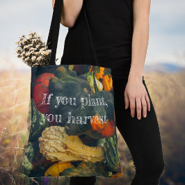 Kleurrijke herfst squash en pompoenen tote bag