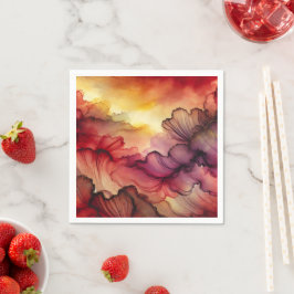 Kleurrijke Herfst Sunset Alcohol Inkt Decoupage Pa Servet