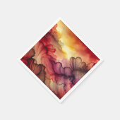 Kleurrijke Herfst Sunset Alcohol Inkt Decoupage Pa Servet (Hoek)