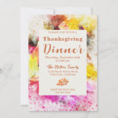 Kleurrijke Herfst Thanksgiving Binnenuitnodiging Kaart (Voorkant)