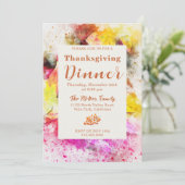 Kleurrijke Herfst Thanksgiving Binnenuitnodiging Kaart (Staand voorkant)