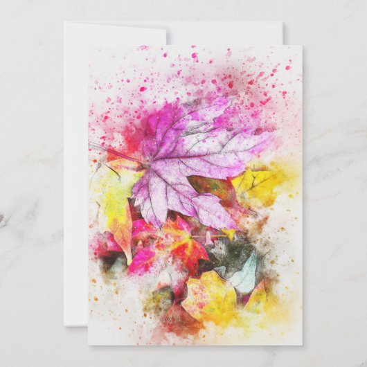 Kleurrijke Herfst Thanksgiving Binnenuitnodiging Kaart (Achterkant)