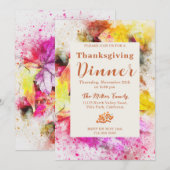 Kleurrijke Herfst Thanksgiving Binnenuitnodiging Kaart (Voorkant / Achterkant)