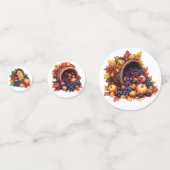 KLEURRIJKE HERFST THANKSGIVING CORNUCOPIA ARRANGEM CONFETTI (Achterkanten)