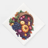 KLEURRIJKE HERFST THANKSGIVING CORNUCOPIA ARRANGEM SERVET (Hoek)