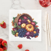 KLEURRIJKE HERFST THANKSGIVING CORNUCOPIA ARRANGEM SERVET (Insitu)