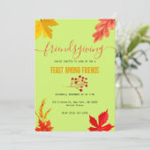 Kleurrijke herfst Thanksgiving Feast Groen Kaart (Staand voorkant)