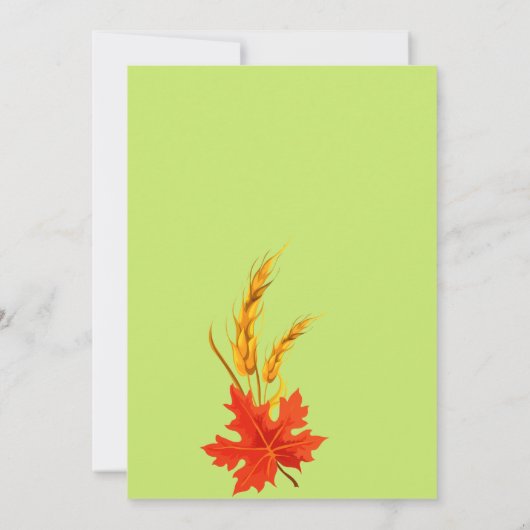 Kleurrijke herfst Thanksgiving Feast Groen Kaart (Achterkant)