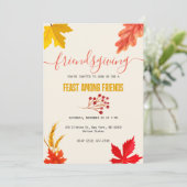 Kleurrijke herfst Thanksgiving Feest Kaart (Staand voorkant)