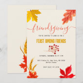 Kleurrijke herfst Thanksgiving Feest Kaart (Voorkant / Achterkant)