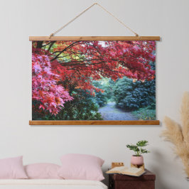 Kleurrijke herfst tuin wandeling landschap hangend wandkleed