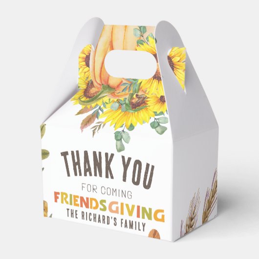 Kleurrijke Herfst Vibe Thanksgiving Diner Party Bedankdoosjes (Achterkant)